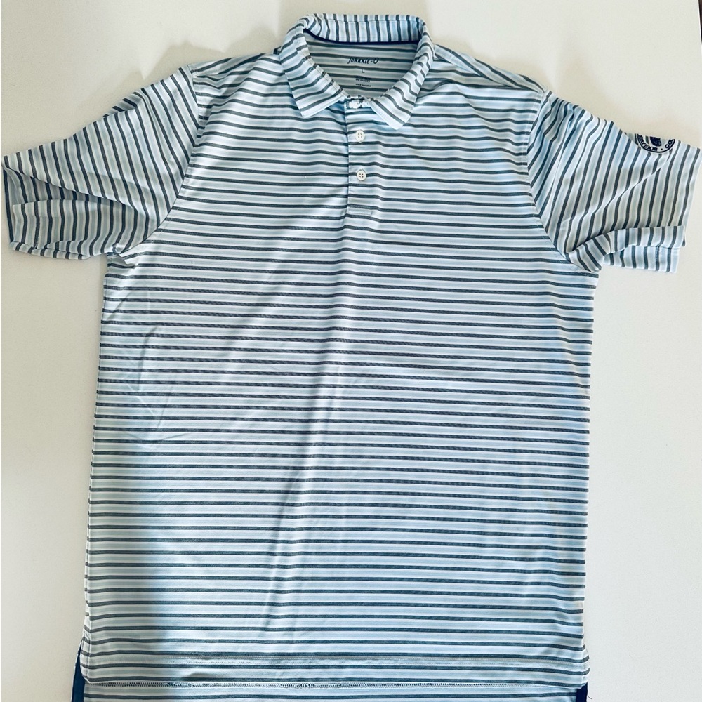 Johnnie-O Men’s blue stripe polo - Boulder Pointe Golf Club - Size Large